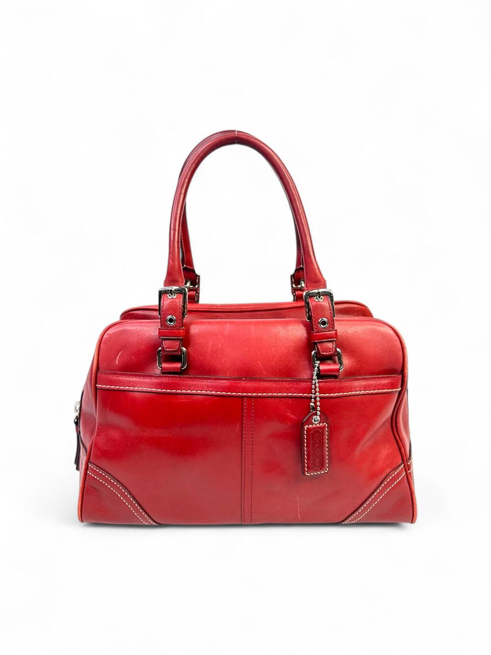 Rare Vintage Y2K Coach Hamptons Red Leather Satchel